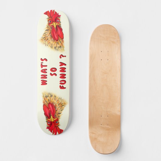 Grappige Haan Skateboard Aangepaste Tekst (Voorkant)