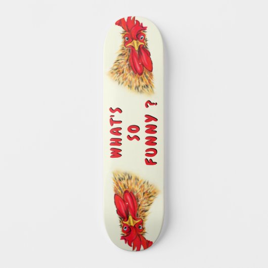 Grappige Haan Skateboard Aangepaste Tekst (Voorkant)