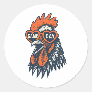 Grappige Haan Speldag Sportfans Cadeau Voor Mannen Ronde Sticker