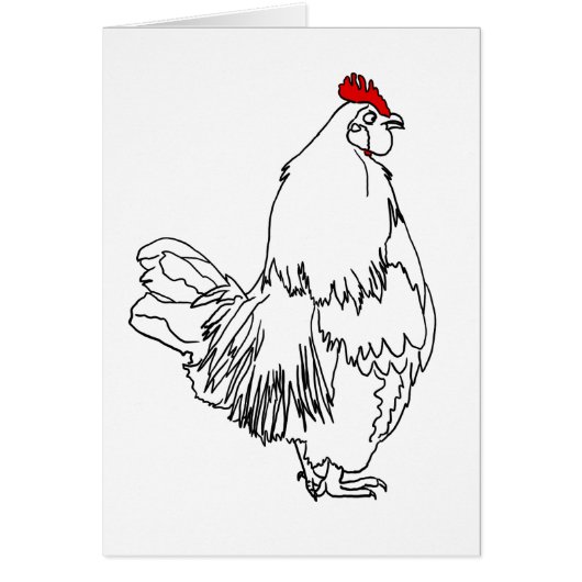 Grappige Haan Tekening Excentrieke Boerderij Kip K (Voorkant)