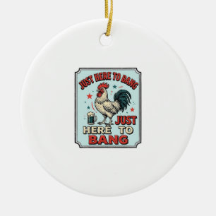 Grappige Haan Vintage Gravure Shirt Ontwerp (2)_1 Keramisch Ornament