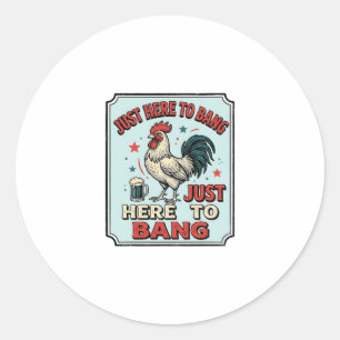 Grappige Haan Vintage Gravure Shirt Ontwerp (2)_1 Ronde Sticker