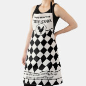 Grappige Haan Zwart en Off-White Schort (Insitu)