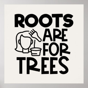 grappige haarstille woordwortels poster