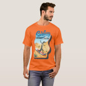 Grappige hagedis die surft in de zomer in de zuidw t-shirt (Voorkant volledig)