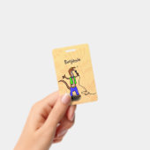 Grappige hagedis die zingt met microfoon cartoon badge (Handheld)