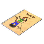Grappige hagedis die zingt met microfoon cartoon notitieboek (Linkerzijde)