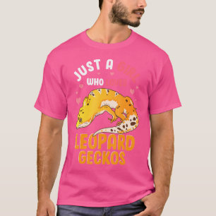 Grappige hagedis, gewoon een meisje dat van luipaa t-shirt