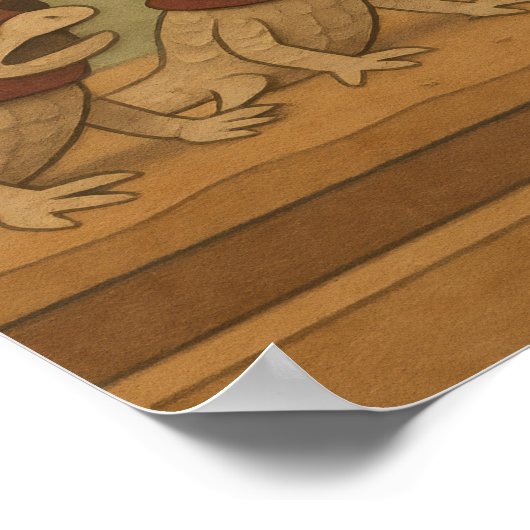 Grappige hagedis misdaad heist comic - krekels of  poster (Hoek)