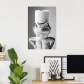 Grappige Hagedis Toiletpapierrol Badkamerprint Poster (Thuiskantoor)