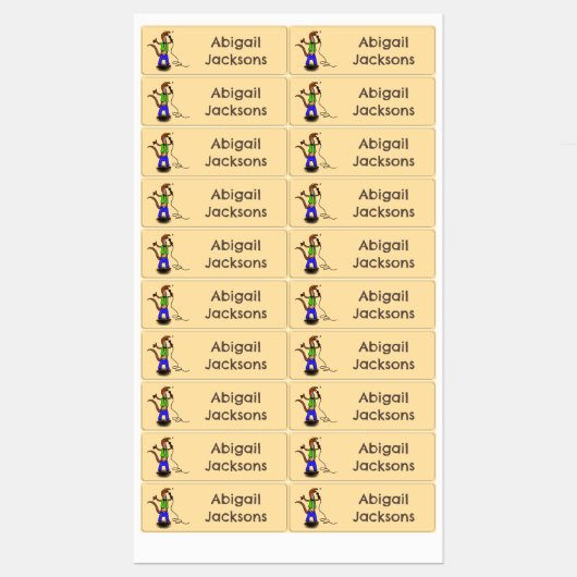 Grappige hagedis zingen cartoon gepersonaliseerd labels (Vel)