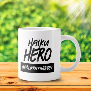 Grappige haiku held hashtag naam grote koffiekop