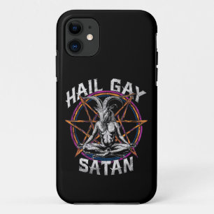 Grappige HAIL Gay Satan LGBT Goth Gay Pride Baphom Case-Mate iPhone Case