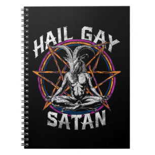 Grappige HAIL Gay Satan LGBT Goth Gay Pride Baphom Notitieboek