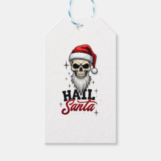 Grappige Hail Santa Claus Schedel Skelet Antichris Cadeaulabel