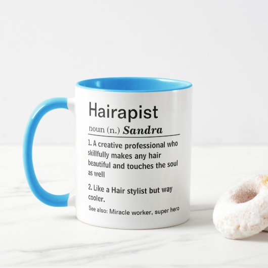 Grappige Hairapist Definitie Mok (Met donut)