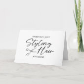 Grappige haistylist zwangerschap aankondiging (Voorkant)