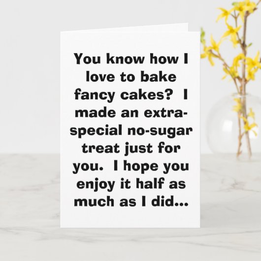 Grappige Halfpizza Verjaardag Kaart (Gele Bloem)