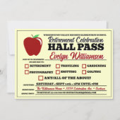 Grappige Hall Pass Leraar Pensioenfeest Kaart (Voorkant)