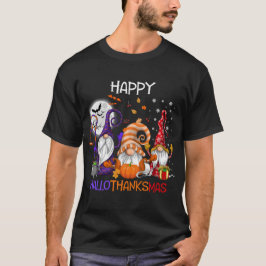 Grappige Hallothanksmas Gnomes Happy Hallothanksma T-shirt