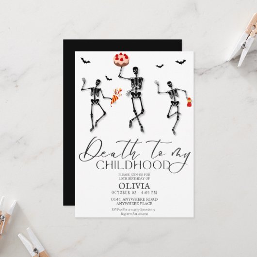 Grappige Halloween 13e verjaardag Kaart (Voorkant / Achterkant in situ)