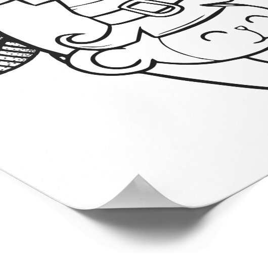 Grappige Halloween Aap Kleurplaat Poster (Hoek)