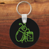 Grappige Halloween-afbeelding Groene Halloween-kev Sleutelhanger (Voorkant)