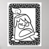 Grappige Halloween Angry Candle kleurplaat Poster (Voorkant)