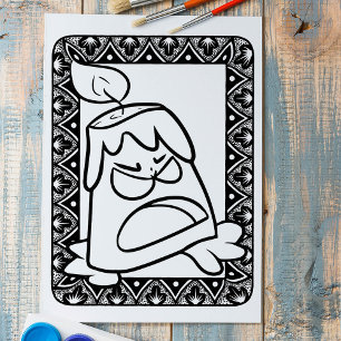 Grappige Halloween Angry Candle kleurplaat Poster