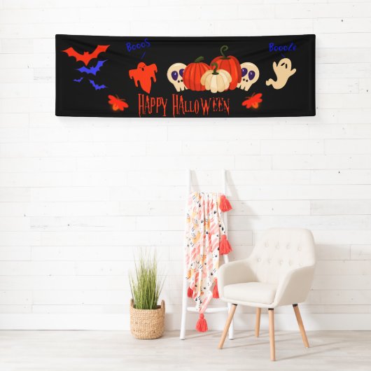 Grappige Halloween Banner Herfst Pompoen Ghosts De (Insitu)