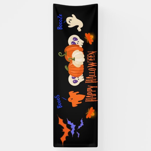 Grappige Halloween Banner Herfst Pompoen Ghosts De (Verticaal)