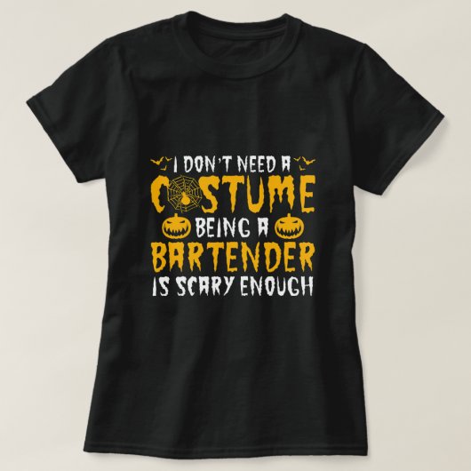 Grappige Halloween Bartender is eng T-shirt (Design voorkant)