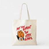 Grappige Halloween Ben je bang? Tote Bag (Achterkant)