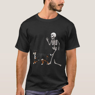 Grappige Halloween Berner Sennenhond en skelet T-shirt