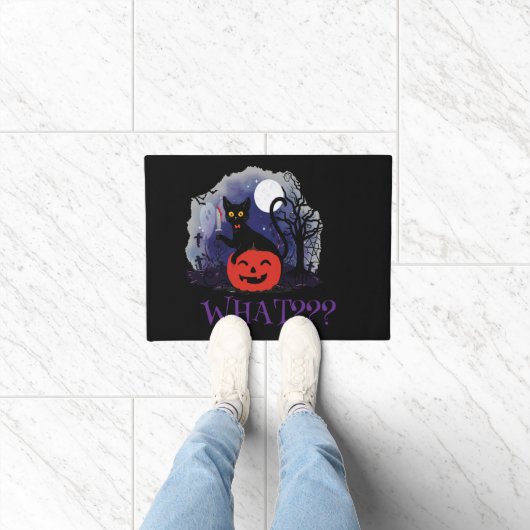 Grappige Halloween Bewitched Black Cat Wat? Deurmat (Binnen)