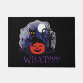 Grappige Halloween Bewitched Black Cat Wat? Deurmat (Voorkant)