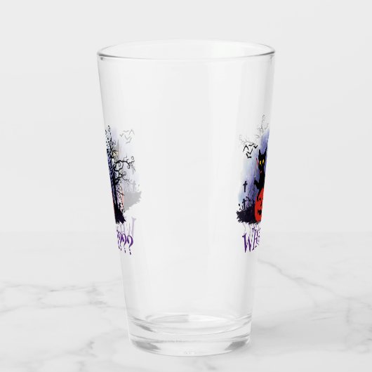 Grappige Halloween Bewitched Black Cat Wat? Glas (Links)