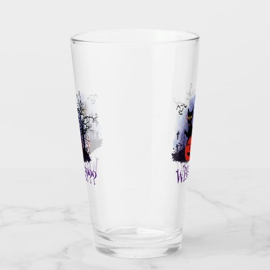 Grappige Halloween Bewitched Black Cat Wat? Glas (Rechts)