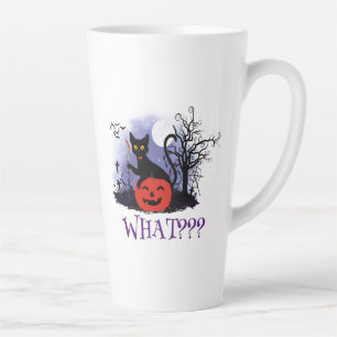 Grappige Halloween Bewitched Black Cat Wat? Latte Mok