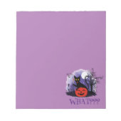 Grappige Halloween Bewitched Black Cat Wat? Notitieblok (Voorkant)