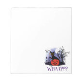 Grappige Halloween Bewitched Black Cat Wat? Notitieblok (Voorkant)