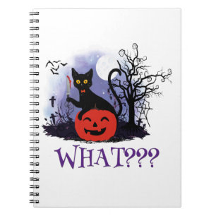 Grappige Halloween Bewitched Black Cat Wat? Notitieboek