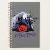 Grappige Halloween Bewitched Black Cat Wat? Planner (Voorkant)