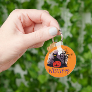 Grappige Halloween Bewitched Black Cat Wat? Sleutelhanger