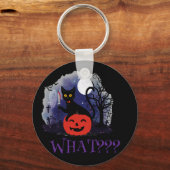 Grappige Halloween Bewitched Black Cat Wat? Sleutelhanger (Voorkant)