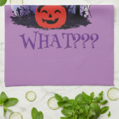 Grappige Halloween Bewitched Black Cat Wat? Theedoek (Gevouwen)