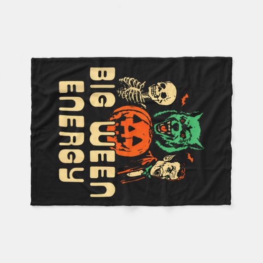 Grappige Halloween Big Ween Energy Unit Fleece Deken (Voorkant (Horizontaal))