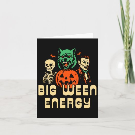 Grappige Halloween Big Ween Energy Unit voor manne Kaart (Voorkant)