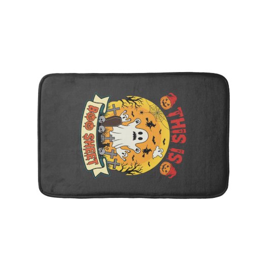 Grappige Halloween Boe Sheet Spook Kerkhof Badmat (Voorkant)