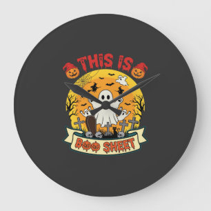 Grappige Halloween Boe Sheet Spook Kerkhof Grote Klok